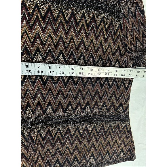 Vtg Carole Little Womens Top Black 8 Funnel Neck Knit Chevron Metallic Boho - Picture 6 of 6